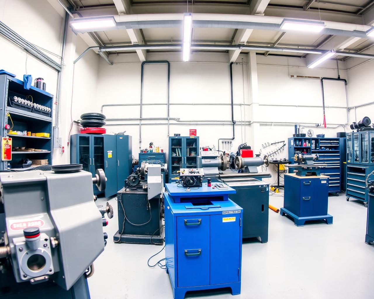 Mech-Blu workshop with lathes and tooling